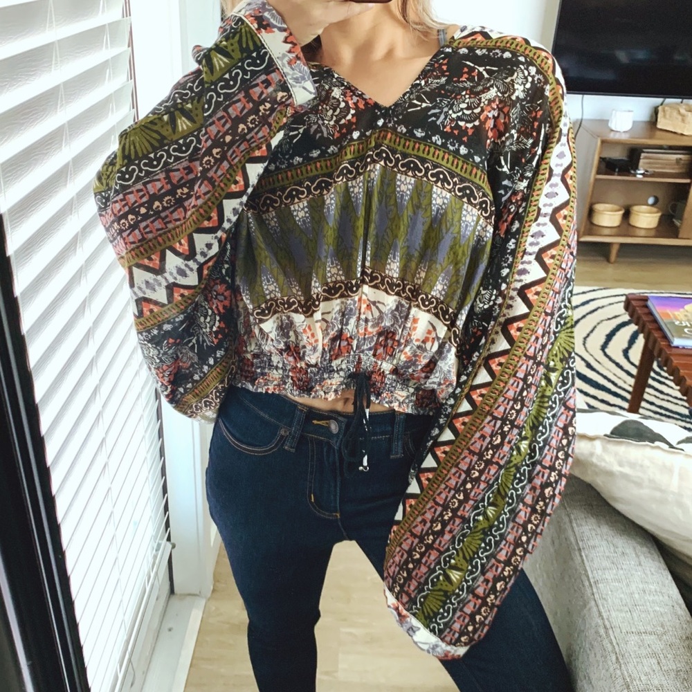 Free People Hold On Tight Gauze Pullover